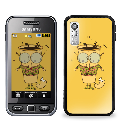 Наклейка на Телефон Samsung GT-S5230 Star Кофе-лис, мудрец,  купить в Москве – интернет-магазин Allskins, прикол, животные, лиса, веселье, персонажи, свитер, хипстер, доброта, новый год