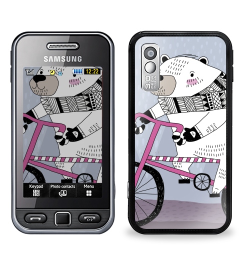 Наклейка на Телефон Samsung GT-S5230 Star Мишка на велике,  купить в Москве – интернет-магазин Allskins, милые животные, персонажи, медведь, велосипед, животные