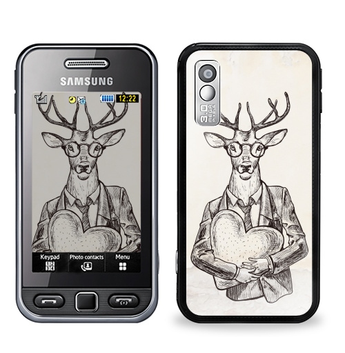 Наклейка на Телефон Samsung GT-S5230 Star Мистер Твистер,  купить в Москве – интернет-магазин Allskins, животные, любовь, олень, персонажи, сердце, хипстер, для влюбленных