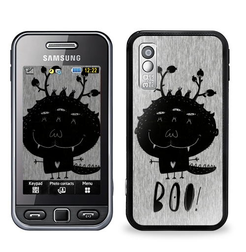 Наклейка на Телефон Samsung GT-S5230 Star Бууу,  купить в Москве – интернет-магазин Allskins, черно-белое, детские, мило, монстры
