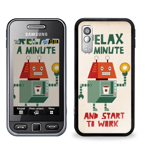 Наклейка на Телефон Samsung GT-S5230 Star Расслабься,  купить в Москве – интернет-магазин Allskins, надписи на английском, персонажи, позитив, надписи, робот