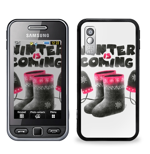 Наклейка на Телефон Samsung GT-S5230 Star Зима грядёт,  купить в Москве – интернет-магазин Allskins, детские, зима, валенки, варежки, холодно, снег