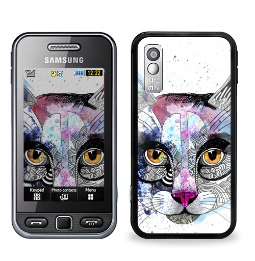 Наклейка на Телефон Samsung GT-S5230 Star Кошка графика,  купить в Москве – интернет-магазин Allskins, милые животные, акварель, персонажи, графика, животные, кошка