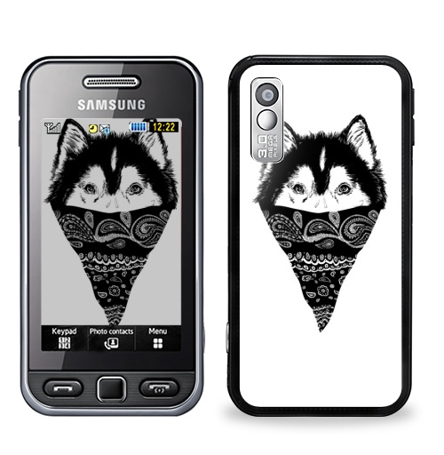 Наклейка на Телефон Samsung GT-S5230 Star Пёс,  купить в Москве – интернет-магазин Allskins, крутые животные, собаки, персонажи, мафия, графика, белый, черный, животные, милые животные