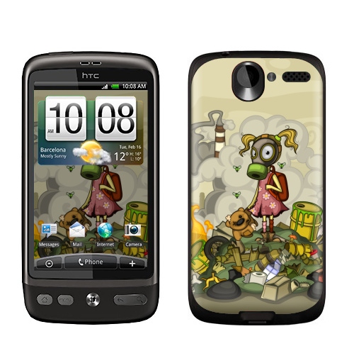 Наклейка на Телефон HTC HTC Desire Загрязнение,  купить в Москве – интернет-магазин Allskins, смог, мир, загрязнение, мусор, отходы, детские