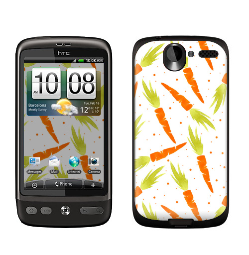 Наклейка на Телефон HTC HTC Desire Морковный микс,  купить в Москве – интернет-магазин Allskins, паттерн, яркий, сочно, сочный, летний, детские, модный, белый, лето
