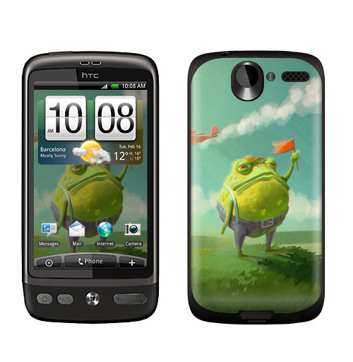 Наклейка на Телефон HTC HTC Desire Мистер Жаба,  купить в Москве – интернет-магазин Allskins, милые животные, небо, цвет, детские, лягушка