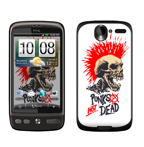Наклейка на Телефон HTC HTC Desire Punk not dead,  купить в Москве – интернет-магазин Allskins, панк, punknotdead, rock, череп