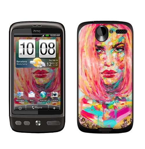 Наклейка на Телефон HTC HTC Desire Кристи,  купить в Москве – интернет-магазин Allskins, девушка, нежно, красота, плакат, образ, глаз, блондинка