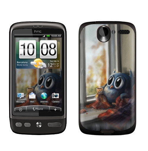 Наклейка на Телефон HTC HTC Desire Vanilla Owl,  купить в Москве – интернет-магазин Allskins, ваниль, хипстер, сова, птицы, осень, графика, любовь, тренд, 300 Лучших работ