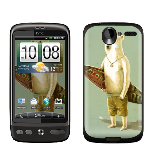 Наклейка на Телефон HTC HTC Desire Алоха,  купить в Москве – интернет-магазин Allskins, серфинг, медведь, лето, 300 Лучших работ