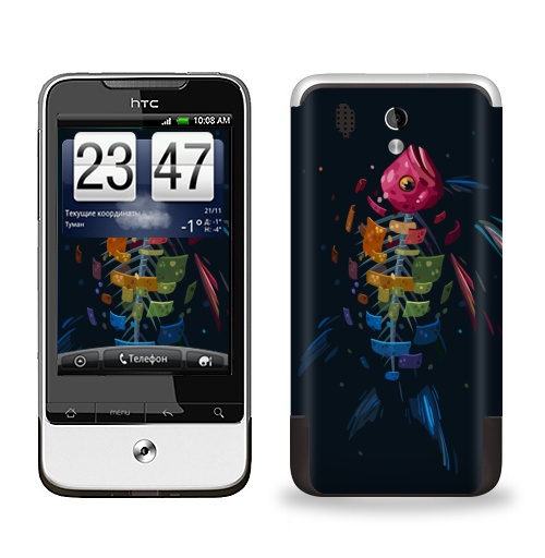 Наклейка на Телефон HTC HTC Legend Мистическая Рыба,  купить в Москве – интернет-магазин Allskins, подводный, рыба, сюрреализм, морская, радуга, чешуя