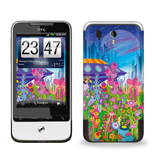 Наклейка на Телефон HTC HTC Legend Тайна пятой планеты,  купить в Москве – интернет-магазин Allskins, психоделика, будущее, футуризм, цветы, космос, инопланетяне, небо, звезда, музыка