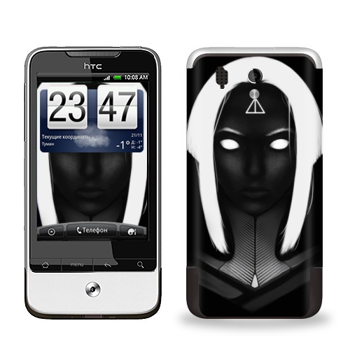 Наклейка на Телефон HTC HTC Legend Портерт Белый свет,  купить в Москве – интернет-магазин Allskins, портреты, черный, черныйфон, белый, Темная, глаз, девушка, рисунки, рисовать, иллюстация