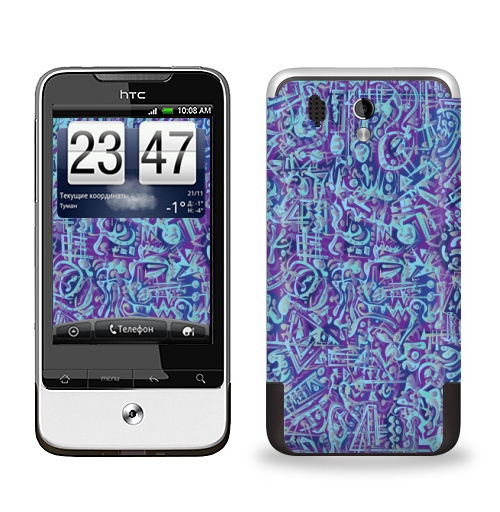 Наклейка на Телефон HTC HTC Legend В мирских вещах,  купить в Москве – интернет-магазин Allskins, абстракция, абстрация, текстура, голубой, фиолетовый