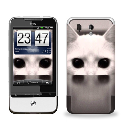 Наклейка на Телефон HTC HTC Legend Сквозь...,  купить в Москве – интернет-магазин Allskins, черно-белый, киса, кошка, глаз, фотография