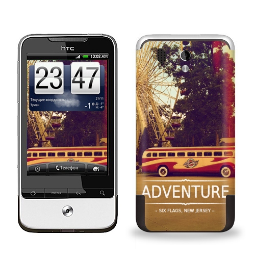 Наклейка на Телефон HTC HTC Legend Adventure,  купить в Москве – интернет-магазин Allskins, надписи на английском, типографика, автомобиль, NY, приключения, природа, текстура, джерси, Америка