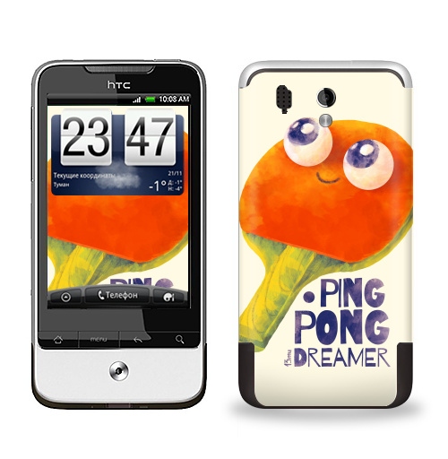 Наклейка на Телефон HTC HTC Legend Пинг-понг дример,  купить в Москве – интернет-магазин Allskins, пинг-понг, гики, теннис, настольный теннис, мечта, футбол, ракетка