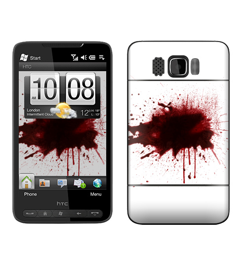 Наклейка на Телефон HTC HTC HD2 Я  в  порядке,  купить в Москве – интернет-магазин Allskins, порядок, кровь, выстрелы, брызги, красный, надписи
