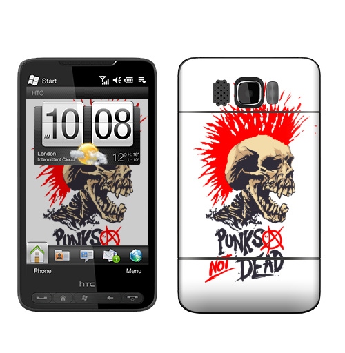 Наклейка на Телефон HTC HTC HD2 Punk not dead,  купить в Москве – интернет-магазин Allskins, панк, punknotdead, rock, череп