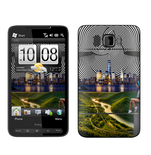Наклейка на Телефон HTC HTC HD2 Умиротворение [С высоты: 1/3],  купить в Москве – интернет-магазин Allskins, природа, высотки, Ньюйорк, жулдыбин_арт