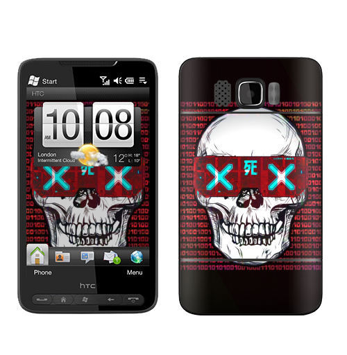 Наклейка на Телефон HTC HTC HD2 Кибер смерть,  купить в Москве – интернет-магазин Allskins, киберпанк, череп, гики