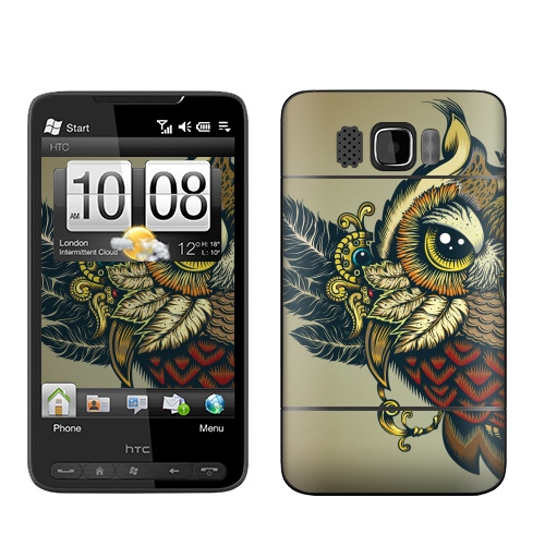 Наклейка на Телефон HTC HTC HD2 Совуха,  купить в Москве – интернет-магазин Allskins, милые животные, 300 Лучших работ, сова, птицы, королева, цвет