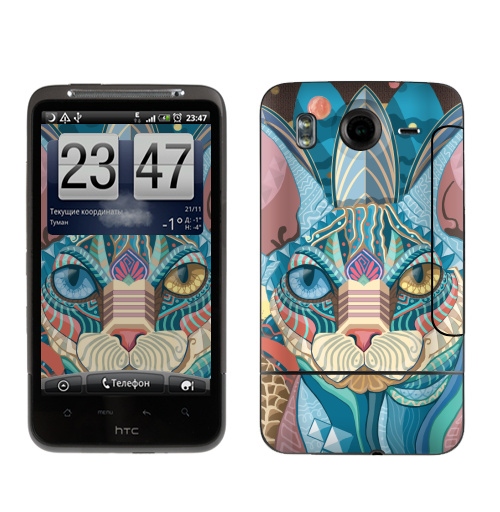 Наклейка на Телефон HTC HTC Desire HD Немного Мехикано Космо котЭ,  купить в Москве – интернет-магазин Allskins, милые животные, космос, оригинально, животные, графика, кошка, Сфинкс