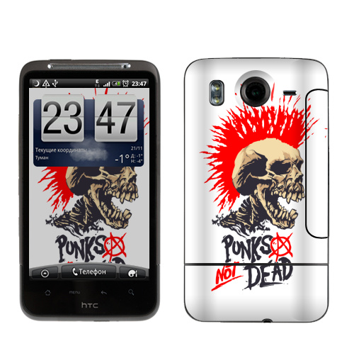 Наклейка на Телефон HTC HTC Desire HD Punk not dead,  купить в Москве – интернет-магазин Allskins, панк, punknotdead, rock, череп