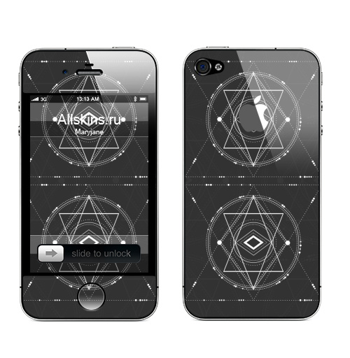 Наклейка на Телефон Apple iPhone 4S, 4 (с яблоком) Третий глаз Будды,  купить в Москве – интернет-магазин Allskins, сакральное, геометрия, космос, геометрический