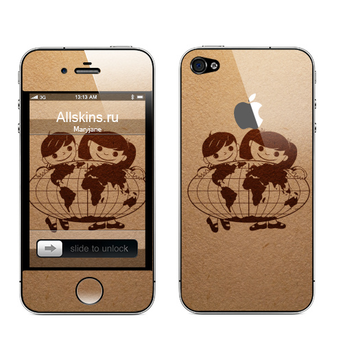 Наклейка на Телефон Apple iPhone 4S, 4 (с яблоком) Из детства...,  купить в Москве – интернет-магазин Allskins, СССР, черно-белое, детские