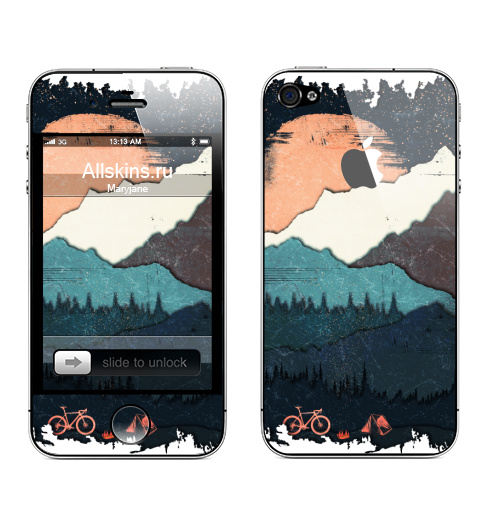 Наклейка на Телефон Apple iPhone 4S, 4 (с яблоком) Грэвэл И Горы,  купить в Москве – интернет-магазин Allskins, gravel, грэвэл, горы, велосипед, горный, дорожный, гравийный, гравийник, спорт, байкер, лес, город, фикс, скорость, путешествия, кросс