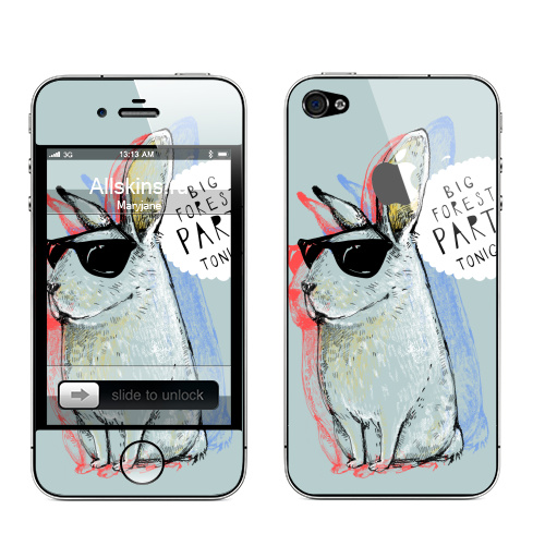 Наклейка на Телефон Apple iPhone 4S, 4 (с яблоком) Кроль,  купить в Москве – интернет-магазин Allskins, милые животные, надписи на английском, прикольные_надписи, заяц, животные, надписи, позитив, персонажи, 8 марта, девичник, 300 Лучших работ