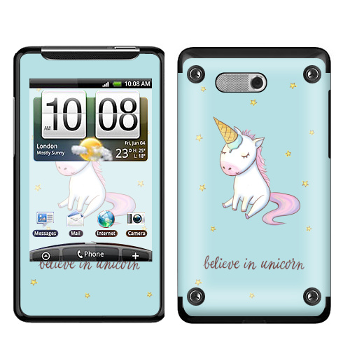 Наклейка на Телефон HTC HTC Gratia Превращение в единорога,  купить в Москве – интернет-магазин Allskins, милые животные, единорог, персонажи, улыбка, радость, прикол, мило, животные, фразы