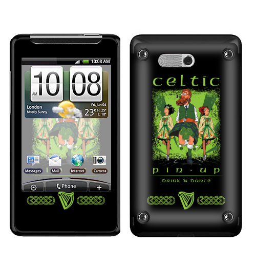Наклейка на Телефон HTC HTC Gratia Кельтский пинап,  купить в Москве – интернет-магазин Allskins, сарказм, персонажи, девушка, алкоголь, пикник, танцы, Ирландия, кельт