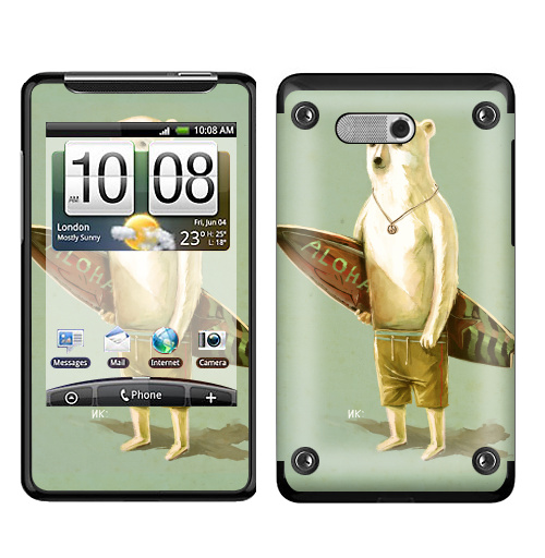 Наклейка на Телефон HTC HTC Gratia Алоха,  купить в Москве – интернет-магазин Allskins, серфинг, медведь, лето, 300 Лучших работ