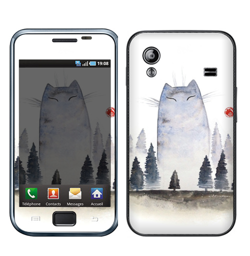 Наклейка на Телефон Samsung Galaxy Ace (S5830) Кот туманный,  купить в Москве – интернет-магазин Allskins, акварель, туман, лес, кошка