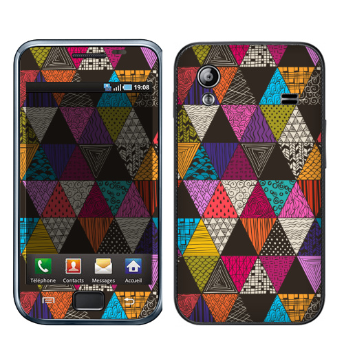 Наклейка на Телефон Samsung Galaxy Ace (S5830) Пестрые треугольники,  купить в Москве – интернет-магазин Allskins, рисунки, роспись, яркий, треугольники, паттерн, узор, графика, абстракция