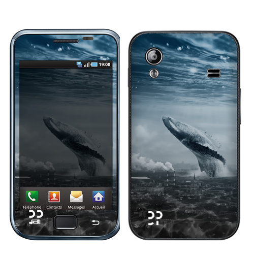 Наклейка на Телефон Samsung Galaxy Ace (S5830) Кит в мегаполисе,  купить в Москве – интернет-магазин Allskins, мегаполис, киты, эвентумпремо, футуризм, будущее
