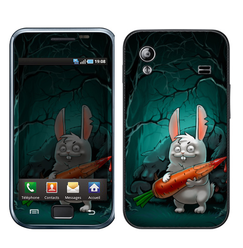 Наклейка на Телефон Samsung Galaxy Ace (S5830) Кролик с морковкой,  купить в Москве – интернет-магазин Allskins, морковка, кролики, волк, лес, ночь, страшно, кровь