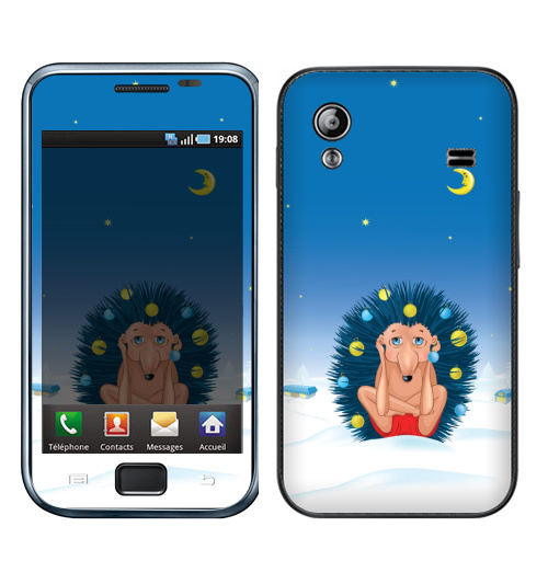 Наклейка на Телефон Samsung Galaxy Ace (S5830) Йогаёжиковая ёлка,  купить в Москве – интернет-магазин Allskins, прикол, зима, гики, ёлочные, новый год, ежик