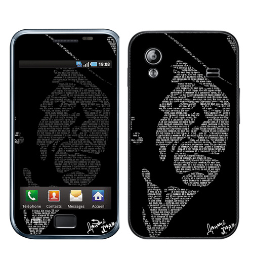 Наклейка на Телефон Samsung Galaxy Ace (S5830) Любви к Хармсу,  купить в Москве – интернет-магазин Allskins, черно-белое, писатель, классика, известные люди, 300 Лучших работ