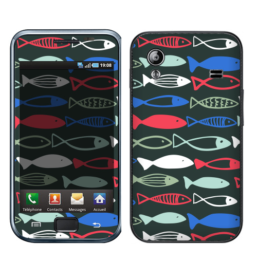 Наклейка на Телефон Samsung Galaxy Ace (S5830) Веселые рыбехи,  купить в Москве – интернет-магазин Allskins, милые животные, детские, океаны, морская, лето, вода, графика, рыба, животные