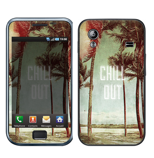 Наклейка на Телефон Samsung Galaxy Ace (S5830) Chil! Out,  купить в Москве – интернет-магазин Allskins, винтаж, лето, природа, пальмы, текстура, чилл