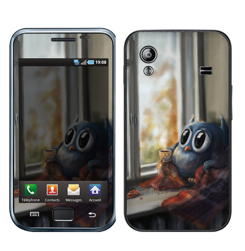 Наклейка на Телефон Samsung Galaxy Ace (S5830) Vanilla Owl,  купить в Москве – интернет-магазин Allskins, ваниль, хипстер, сова, птицы, осень, графика, любовь, тренд, 300 Лучших работ
