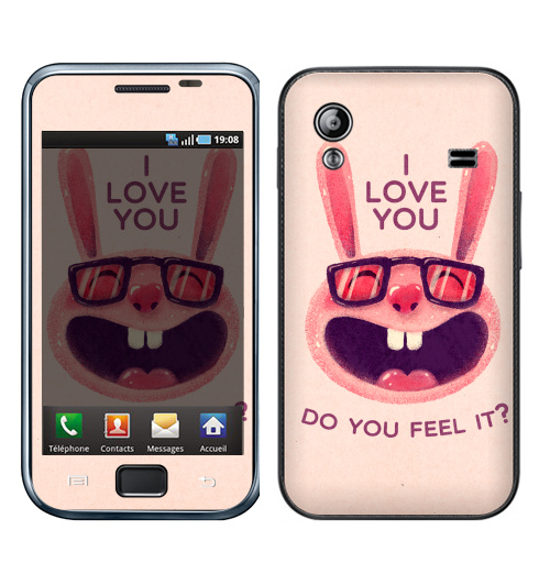 Наклейка на Телефон Samsung Galaxy Ace (S5830) Влюбленный зая,  купить в Москве – интернет-магазин Allskins, заяц, животные, любовь, улыбка, сердце, хипстер, для влюбленных