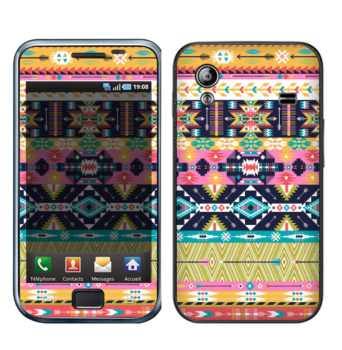 Наклейка на Телефон Samsung Galaxy Ace (S5830) Декоративный орнамент в американском стили,  купить в Москве – интернет-магазин Allskins, паттерн, Мексика, текстура, навахо, модный, Перуанская, мода, текстиль