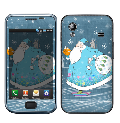 Наклейка на Телефон Samsung Galaxy Ace (S5830) Дед Мороз на скейте,  купить в Москве – интернет-магазин Allskins, новый год, зима, мороз, дед, детские