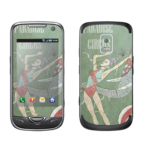Наклейка на Телефон Samsung B7722 Райский цирк,  купить в Москве – интернет-магазин Allskins, цирк, слоны, девушка, акробат, футбол, фантастика