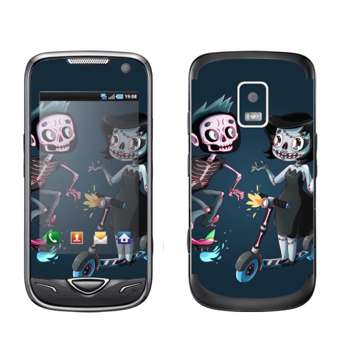 Наклейка на Телефон Samsung B7722 АНДЕД ХИПСТЕРЫ,  купить в Москве – интернет-магазин Allskins, мертвый, мертвец, зомби, девушка, скелет, скейтборд, самокат, спорт, панк